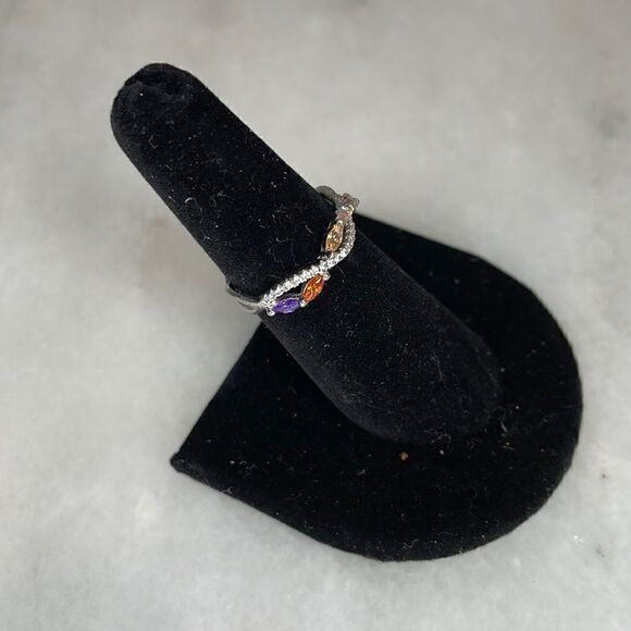 Sterling Silver Colorful Gem Stone Ring - Picture 3 of 10